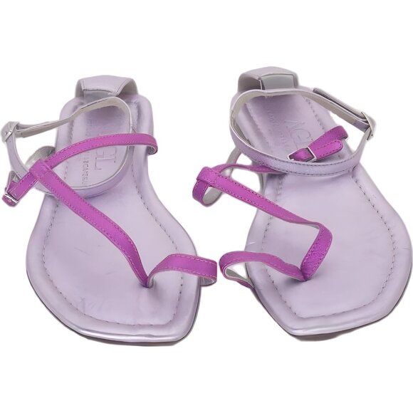 AGL Women's Italian Strap Flat Sandals - Pink EU 37 US 6.5 - Picture 5 of 6
